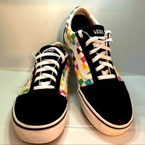 Vans Old Skool Checkered Mulitcolor Skate Shoes YOUTH MISSY 6 Lace Up